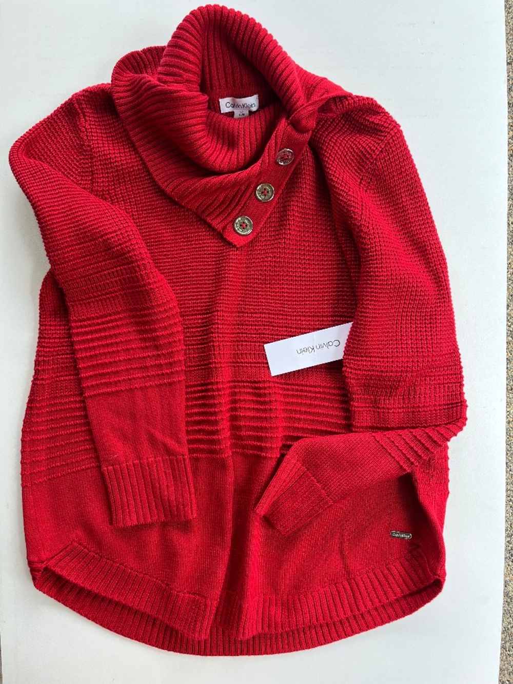 Calvin Klein Red Knit Sweater – Size Large NWT